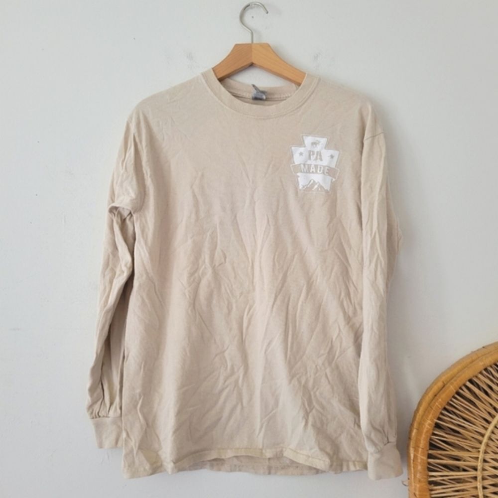 PA Made Long Sleeve Tee Beige/White Medium PA Wilds Tourist